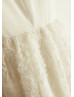 Ivory Cotton Rosette Knee Length Flower Girl Dress